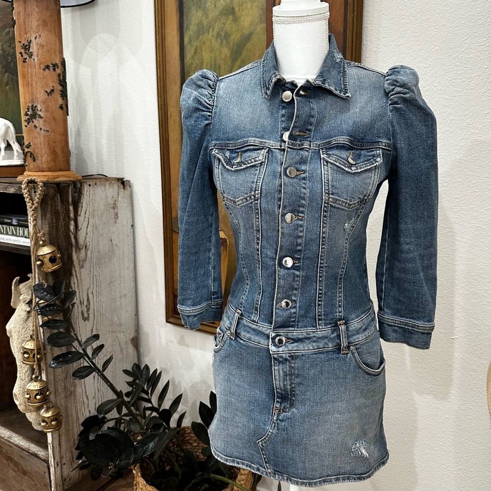 Retrofete Blue Denim Mini Dress Sibi